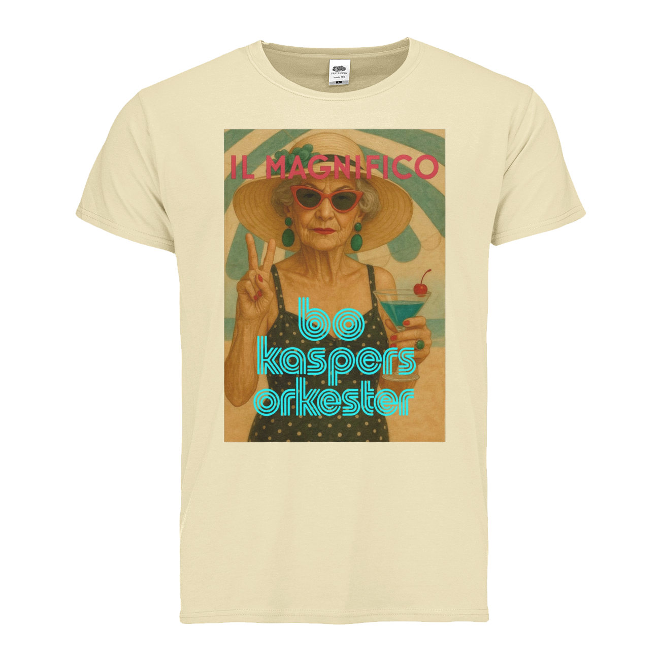 Bo Kaspers - T-shirt - Off-white eller Grönblå