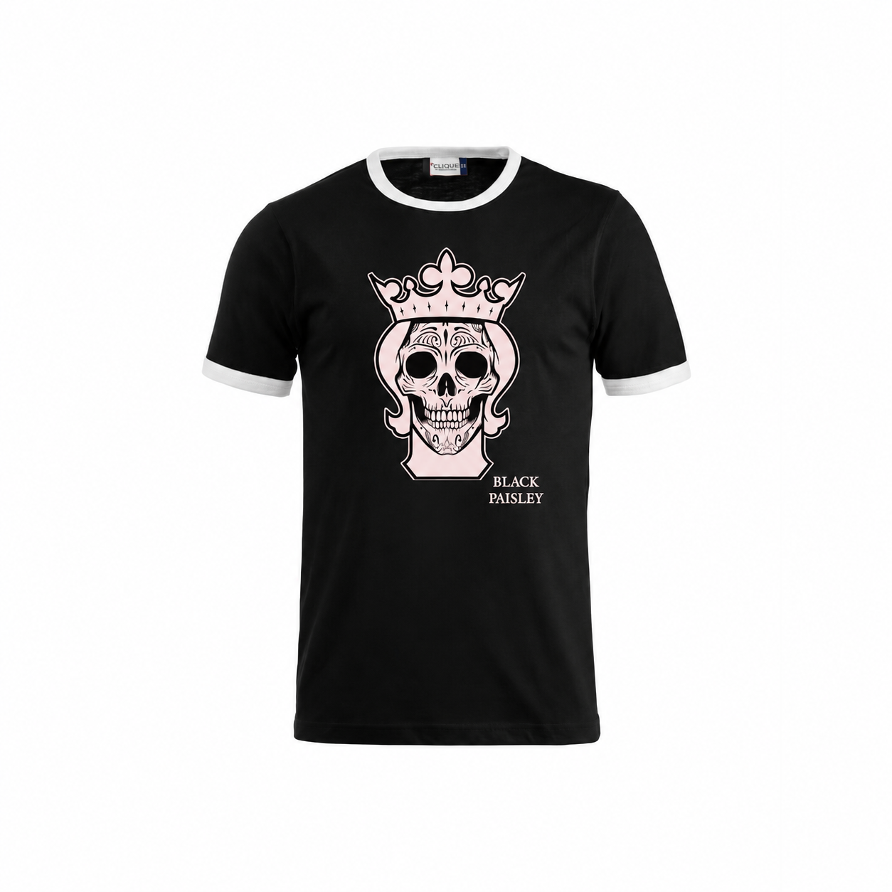 Black Paisley - T-shirt with white logo
