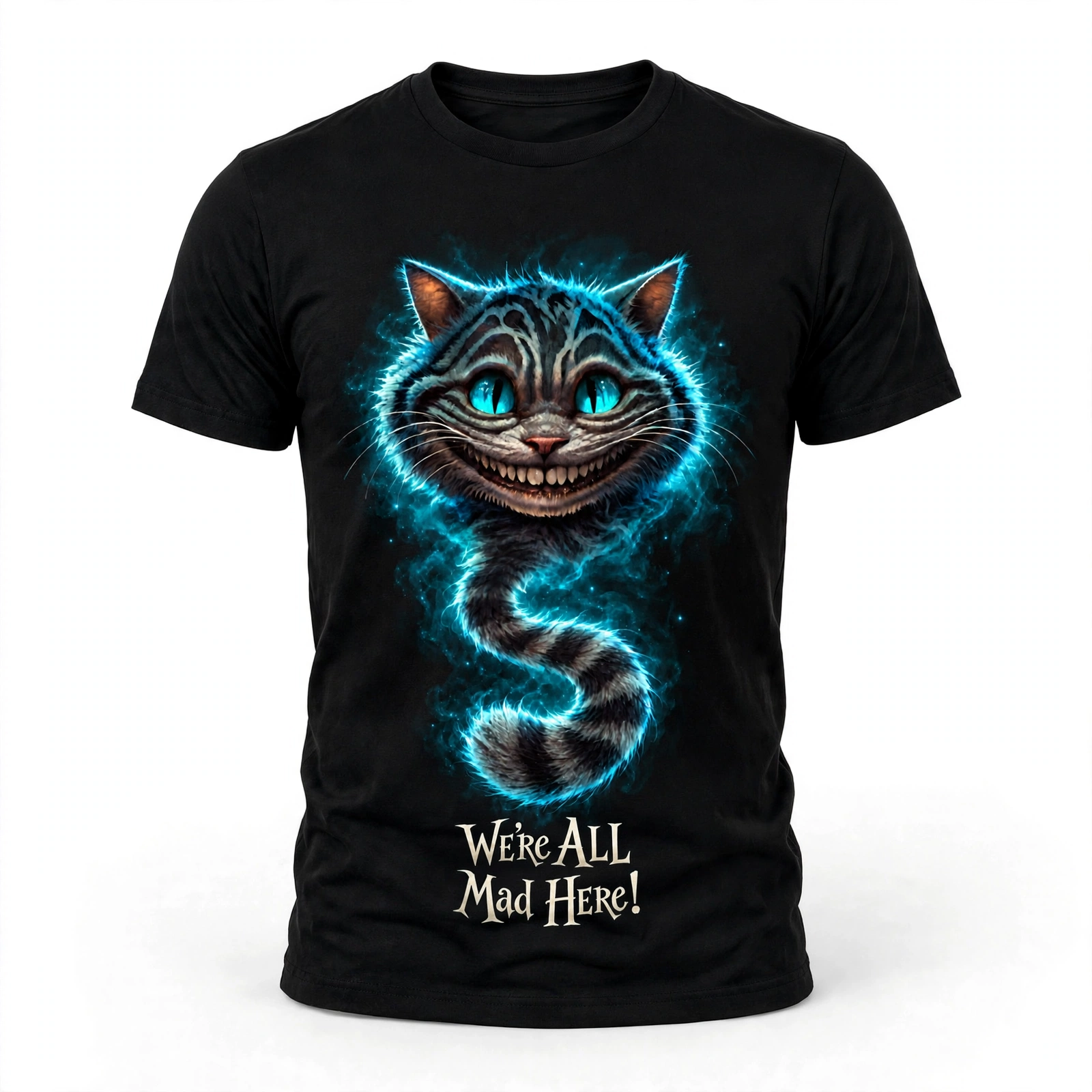 Alice - T-shirt - Cheshire Cat - svart