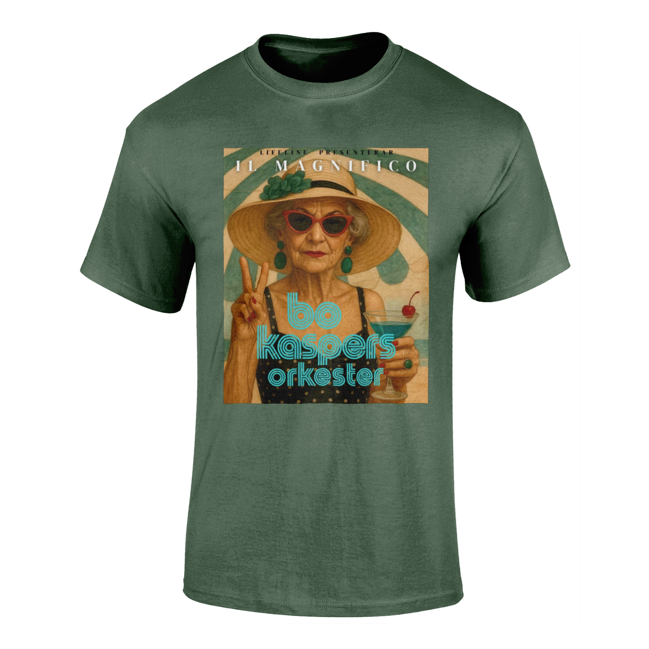 Bo Kaspers - T-shirt - Off-white eller Grönblå